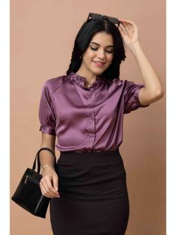 PURYS - Raglan Sleeves Shirt Style Top