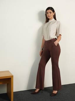 FABLE STREET - Livin Fit and Flare Pants - Brown