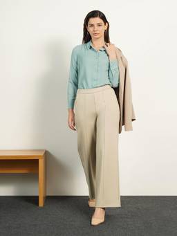 FABLE STREET - Livin Ultra Wide leg Pants - Light Beige