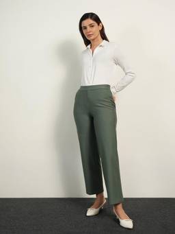 FABLE STREET - Livin Striped Wide Leg Pants - Sage Green