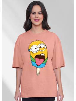 PRONK - Printed Womens Oversized Cotton T-shirt