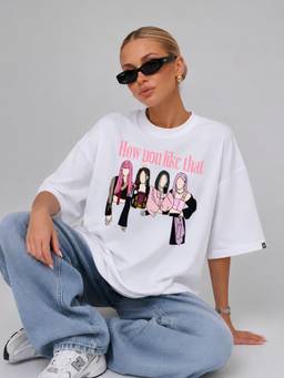 PRONK - Printed Womens Oversized Cotton T-shirt