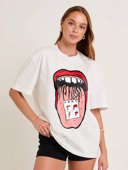 PRONK - Printed Womens Oversized Cotton T-shirt