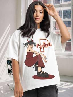 PRONK - Printed Womens Oversized Cotton T-shirt
