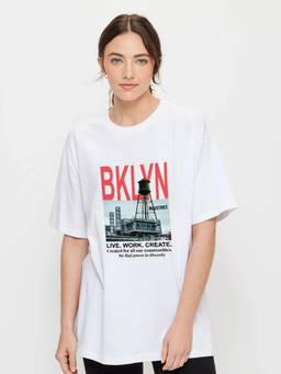 PRONK - Printed Womens Oversized Cotton T-shirt