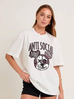 PRONK - Printed Womens Oversized Cotton T-shirt