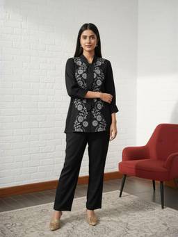 ZUMMER - Rayon Black Tunic with Pant