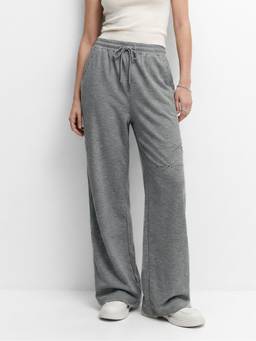 Outzidr - Grey Side Pocket Studded Detailed Baggy Joggers