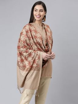 Pashmoda - Women Beige Aari Embroidered Shawl