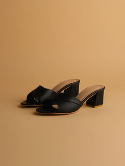 ERIDANI - Veroni Solid Black Heels
