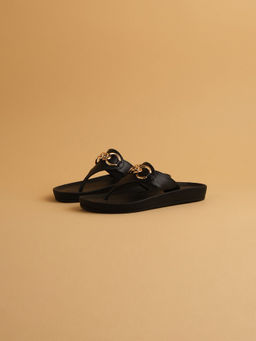 ERIDANI - Womens Phoenix Embellished Black Flats