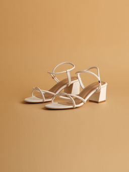 ERIDANI - Rosana Strappy Block Heels White