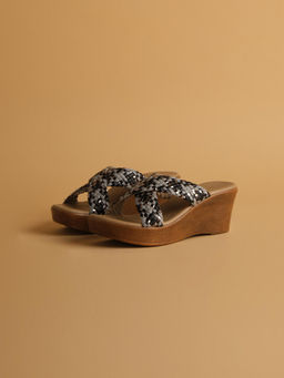 ERIDANI - Jovi Woven Casual Black Wedges