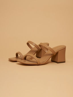 ERIDANI - Aster Wide Block Beige Heels