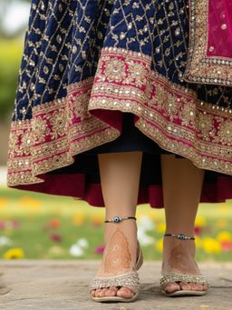 Accessher - Women Evil Eye Heart Black Thread Anklets