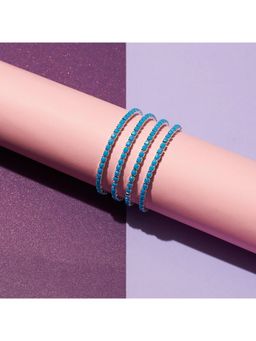 Salty - Women Blue Stretchable Bracelets (Pack of 4)