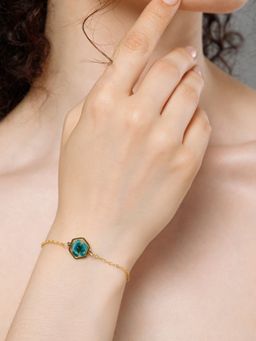 Salty - Women Green Aurora Resin Floral Bracelet
