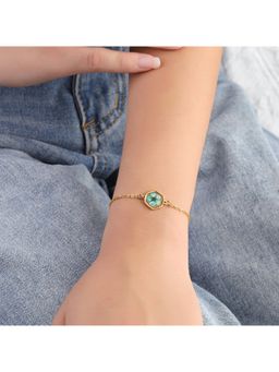 Salty - Women Sea Green Moon Resin Floral Bracelet