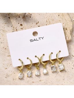 Salty - Women Twinkle Tear Drop Earrings (Pack of 3)
