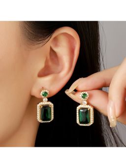Salty - Women Avery Emerald Green Crystal Drop Earring