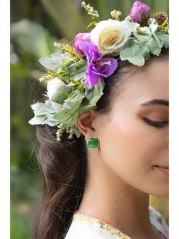 Salty - Women Green Sable Mystique Stud Earrings