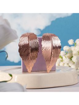 Salty - Women Leafy Vibe Rose Gold Drop Earrings