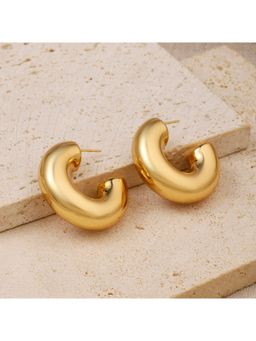 Salty - Women Roundy Gold Hoop Earrings