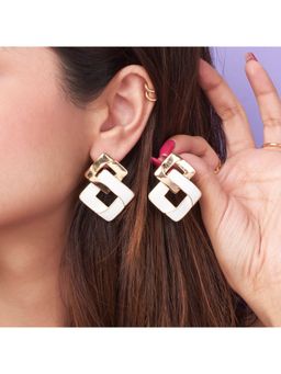 Salty - Women Chic Link Luxury White-Gold Drop Earrings