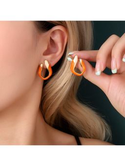 Salty - Women Crooked Luxury Orange Drop Earrings