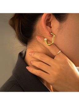 Salty - Women Minimalist White Pearl Hoop Earrings