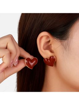 Salty - Women Red Heart of Rouge Stud Earrings