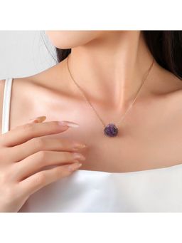Salty - Women Purple Shining Gem Stone Necklace