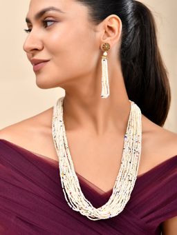 Silvermerc Designs - Women Multi-Color Pearl Beads Necklace Set