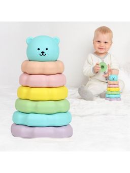 R for Rabbit - Orapple Teddy Stacker Toy Blue Teddy ORSTTSBT01