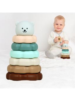 R for Rabbit - Orapple Teddy Stacker Toy Grey Teddy ORSTTSGT01