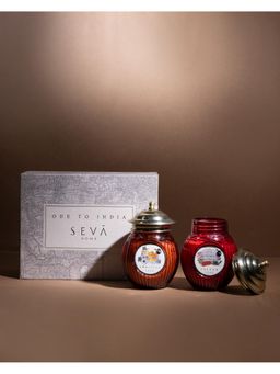 SEVA HOME - Ode To India Essence of Amritsar and Jaipur Scented Candles Gift Set-2 PCs
