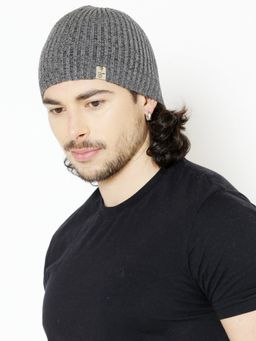 Bharatasya - Dark Grey Cotton Knitted Gym Running Cap