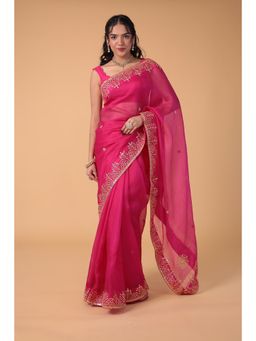Zari Jaipur - Kota Silk Embellished Saree With Unstitched Blouse