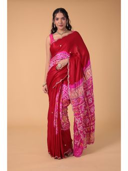 Zari Jaipur - Gaji Silk Embellished Saree With Unstitched Blouse