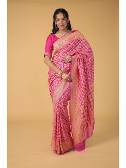 Zari Jaipur - Georgette Woven Saree With Unstitched Blouse