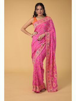 Zari Jaipur - Georgette Woven Saree With Unstitched Blouse