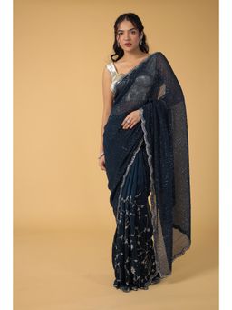 Zari Jaipur - Silk Embellished Saree With Unstitched Blouse