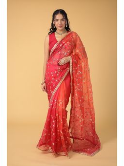 Zari Jaipur - Kota Silk Embellished Saree With Unstitched Blouse