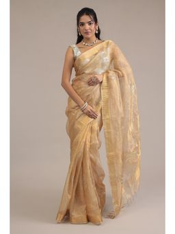 Zari Jaipur - Tissue Embellished Saree With Unstitched Blouse