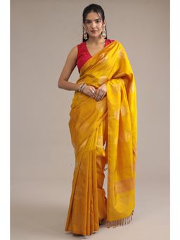 Zari Jaipur - Handloom Texture Silk Saree With Unstitched Blouse