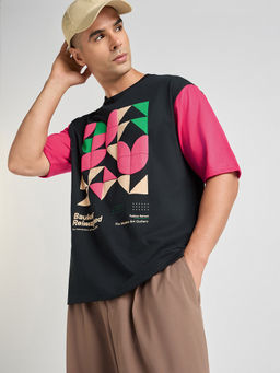 DILLINGER - Mens Puff Printed Oversized Half Sleeve Round Neck T-Shirt