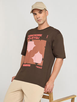 DILLINGER - Mens Puff Printed Oversized Half Sleeve Round Neck T-Shirt