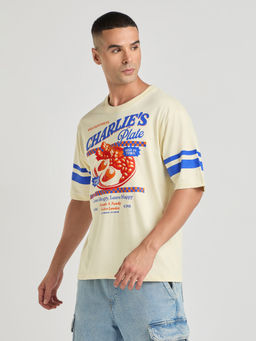 DILLINGER - Mens Printed Oversized Half Sleeve Round Neck T-Shirt
