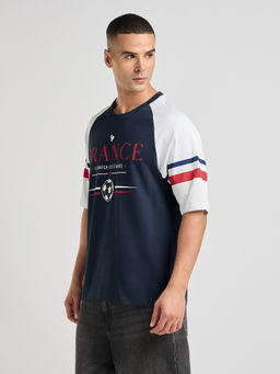 DILLINGER - Mens Foot Ball Team Printed Oversized Raglan Sleeve T-Shirt