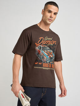 Difference of Opinion - Mens Printed Oversized Cotton Round Neck T-Shirt